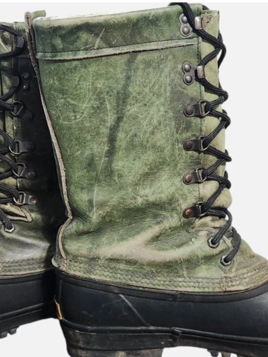 Sorel Snow Winter Boots Men\'s Size 10 Green Black Rubber Leather Lace Up Liner main image 4